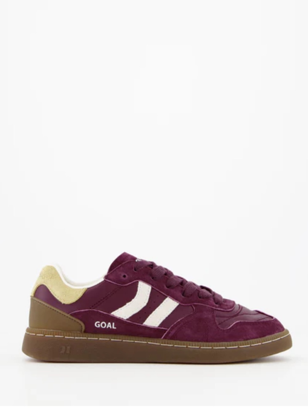 Coolway Women's Burgundy and White Suede Sneakers